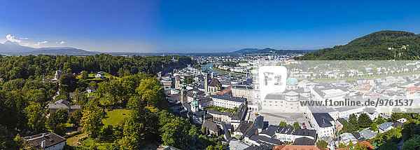 Austria  Salzburg  View of historical old town from Hohensalzburg Fortress