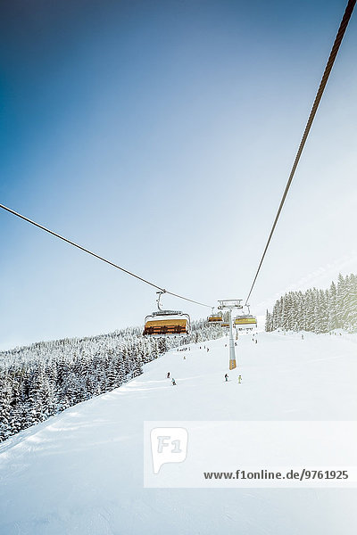 Austria  Salzburg State  Region Hochkoenig in winter  Ski Amade  ski lift