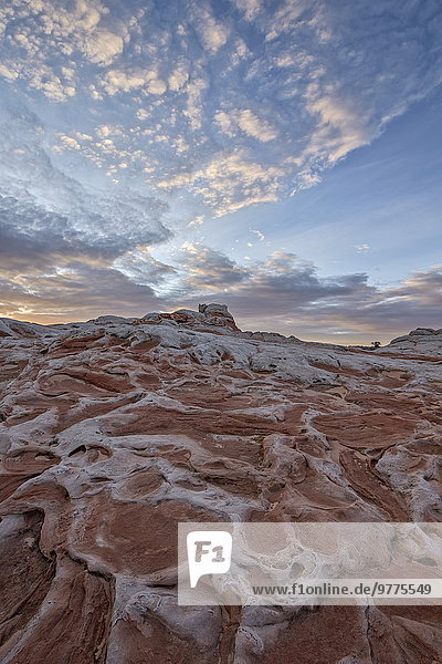 Amerika Wolke über Steilküste Morgendämmerung weiß Monument Nordamerika Arizona Verbindung Lachs Sandstein