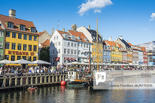 Fishing boats in Nyhavn  17th century waterfront  Copenhagen  Denmark  Scandinavia  Europe