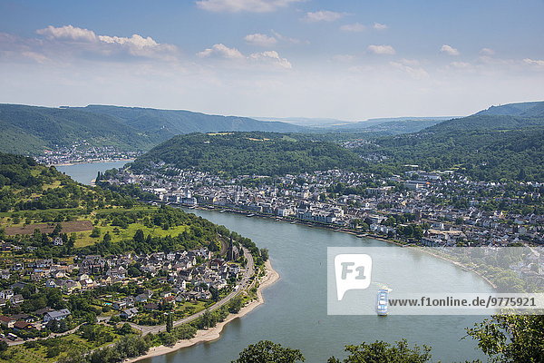 Europa über Fluss Ansicht UNESCO-Welterbe Deutschland Rheintal Rheinland-Pfalz