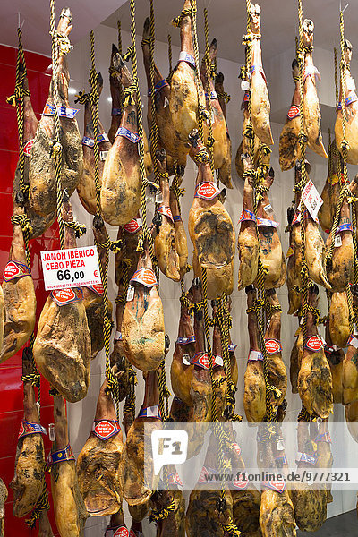 Europa Lebensmittel Fleisch Laden verkaufen Bilbao Schinken Spanien