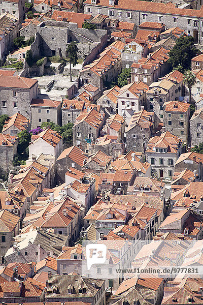 Dach Europa Ansicht Erhöhte Ansicht Aufsicht heben Kroatien Dalmatien Dubrovnik