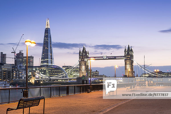 Skyline showing the Shard by Renzo Piano and Tower Bridge  London  England  United Kingdom  Europe