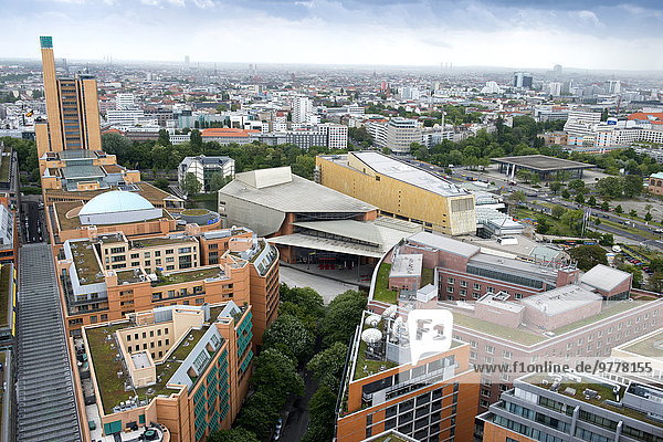 Panorama Berlin Hauptstadt Europa Gebäude Ansicht Deutschland Potsdamer Platz