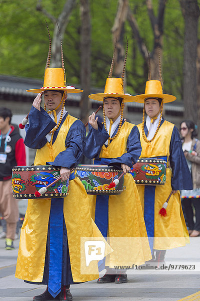 Seoul Hauptstadt Zeremonie wechseln Wachmann Asien Südkorea