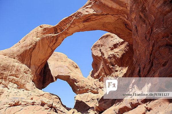 Amerika Nordamerika Verbindung Arches Nationalpark Double Arch Utah