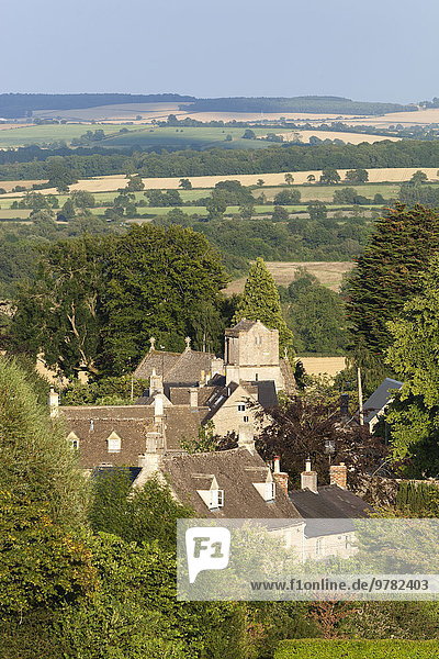 Europa Großbritannien über Dorf Ansicht Cotswolds England Gloucestershire