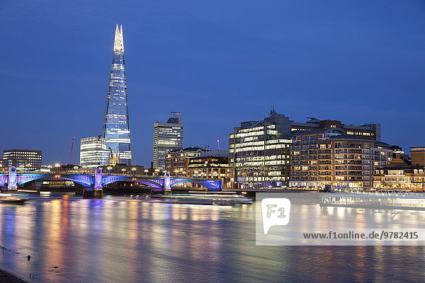 View over the River Thames with The Shard  London  England  United Kingdom  Europe