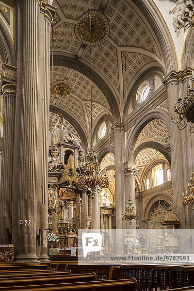 Interior of Cathedral  Puebla City  Puebla  Mexico  North America