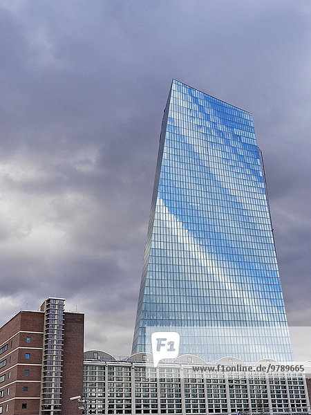 Neubau der Europäischen Zentralbank  Frankfurt am Main  Hessen  Deutschland  Europa