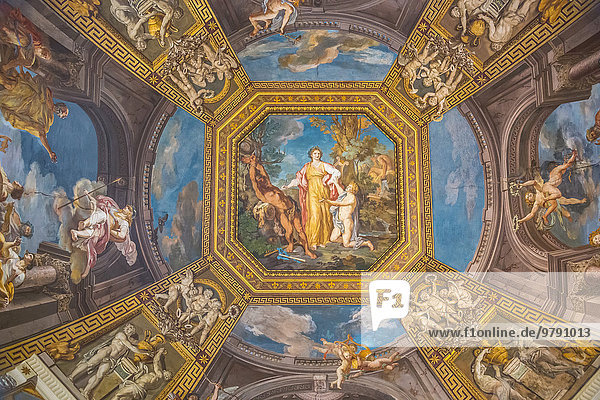 Deckenfresko  Apollon und die Musen von Tommaso Conca  1782-1787  Sala delle Muse  Raum der Musen  Vatikanische Museen  Rom  Italien  Europa