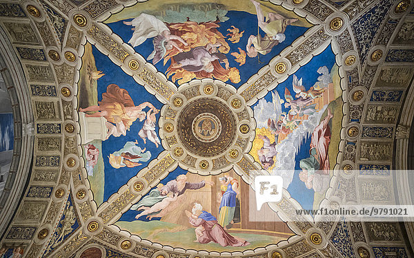 Deckenfresko Vatikanische Museen Vatikanstadt Italien Europa