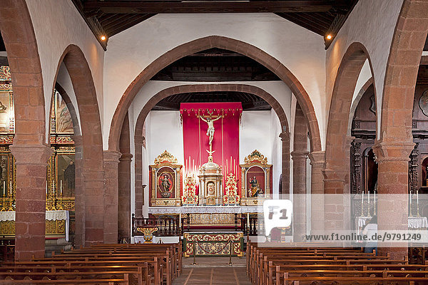 Innenraum der Kirche Mariä Himmelfahrt oder Nuestra Senora de Asuncion  San Sebastian de La Gomera  La Gomera  Kanarische Inseln  Spanien  Europa