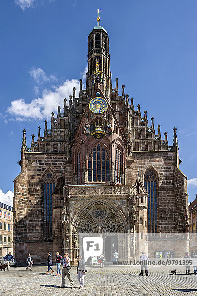 Gotische Stadtpfarrkirche Unserer Lieben Frau  Frauenkirche  Hauptmarkt  Nürnberg  Mittelfranken  Franken  Bayern  Deutschland  Europa