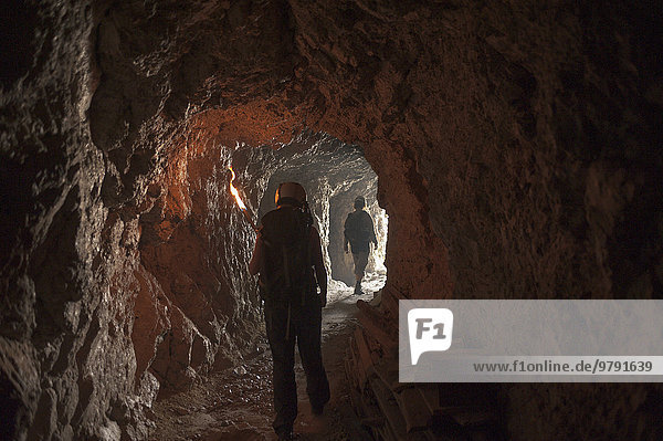 First World War tunnel leading through Mt Kleiner Langazuoi  Falzarego Pass  Cortina d'Ampezzo  Veneto  Italy  Europe