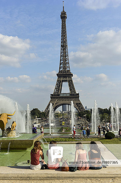 Eiffelturm  Tour Eiffel  vom Trocadéro aus gesehen  Paris  Frankreich  Europa