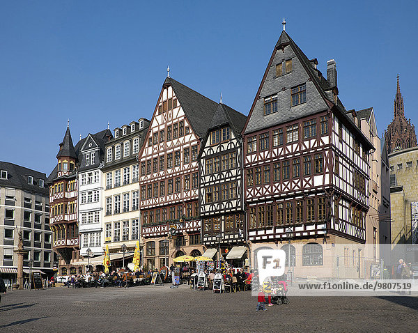 Historische Fachwerkbauten  Ostzeile  Am Römerberg  Frankfurt am Main  Hessen  Deutschland  Europa