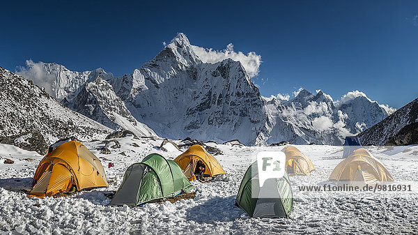 Nepal,  Khumbu,  Everest-Region,  Ama Dablam aus dem Hochlager auf dem Pokalde-Gipfel