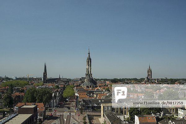 Niederlande  Delft  Blick auf die Altstadt mit Nieuwe Kerk