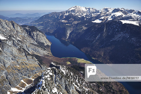 Deutschland  Bayern  Luftaufnahme der Alpen mit Königssee