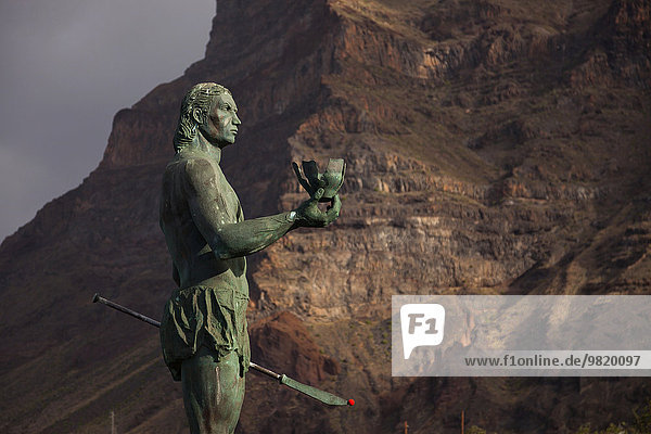 Spanien  Kanarische Inseln  La Gomera  Valle Gran Rey  Statue der Rebellen Guanche  König Hautacuperche