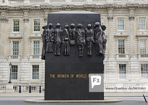 Monument to the Women of World War II  Whitehall  London  England  United Kingdom  Europe