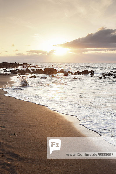 Strand Playa des Ingles  Ortsteil La Playa im Valle Gran Rey  La Gomera  Kanarische Inseln  Spanien  Europa