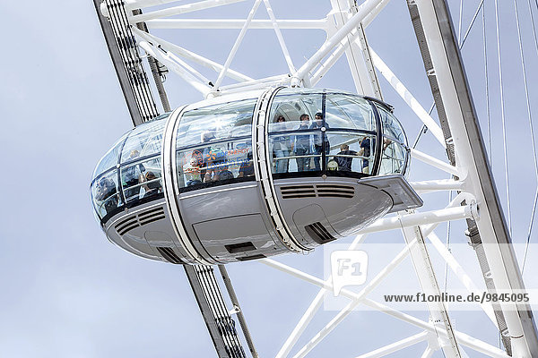 Gondel am Riesenrad Millennium Wheel oder London Eye London England Großbritannien Europa