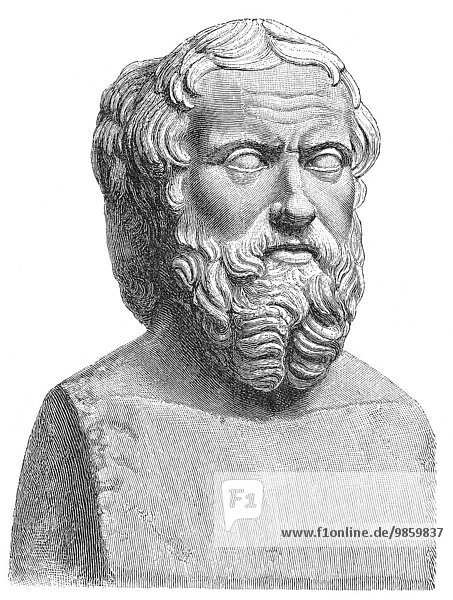 Herodot von Halikarnassos  ein antiker griechischer Geschichtsschreiber  Geograph und Völkerkundler  historische Illustration