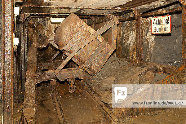 Interior view  mineshaft at the Rammelsberg mine  Goslar  Harz  Germany  Europe