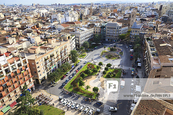 Ausblick auf den Plaza de la Reina  Valencia  Comunidad Valenciana  Spanien  Europa
