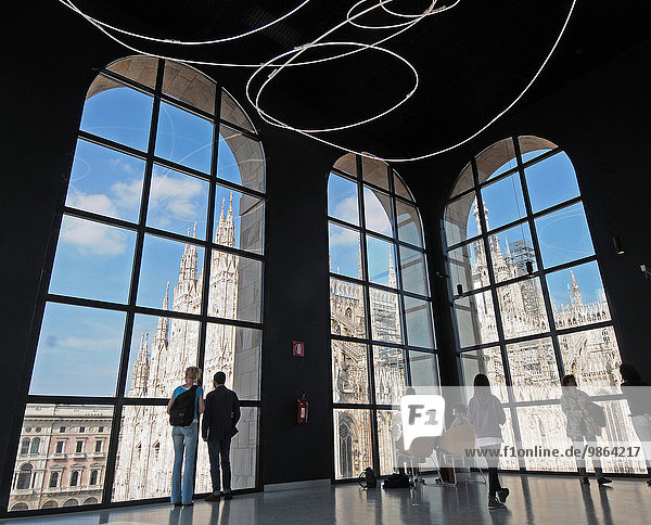 Italy  Milan  the modern arts museum of the 900 in the Arengario palace at Duomo square  sculpture by Lucio Fontana