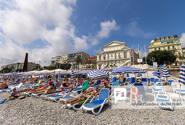 France  Cote d'Azur  Nice  Opera Theatre viewed from the beach