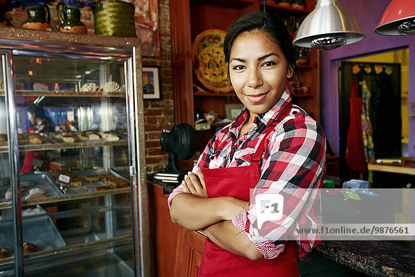 lächeln Hispanier Bäckerei Kellnerin