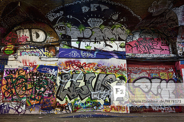 Graffiti-Kunst in der Leake Street Graffiti-Tunnel; London  England