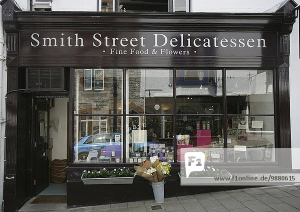 'Food and flower shop; Dartmouth  Devon  England'