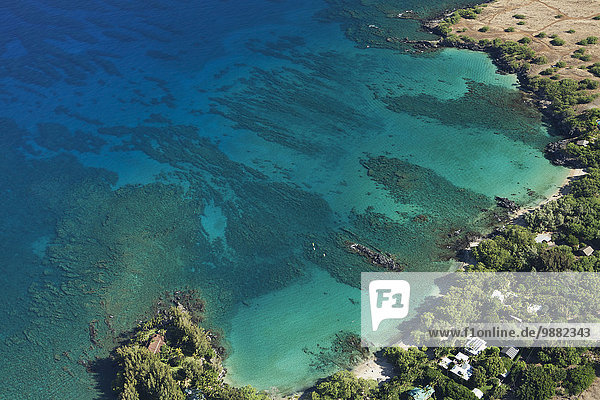 Amerika Strand Ansicht Verbindung Luftbild Fernsehantenne Bucht Hawaii Wailea