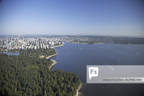 Desorientiert Ansicht Luftbild Fernsehantenne British Columbia Innenstadt Lagune Vancouver