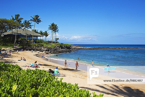 Amerika Strand Restaurant Verbindung zeigen entfernt kapalua bay Ende Hawaii Maui