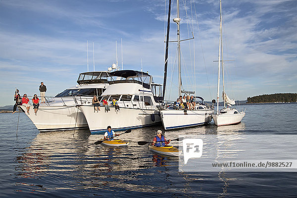 Boot Insel Kajakfahrer Segelboot Sydney British Columbia Stärke
