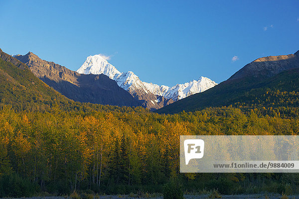 Berg bedecken Amerika Horizont Verbindung Alaska Schnee