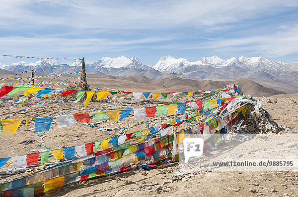 Berg, Tradition, Hintergrund, Fahne, China, Himalaya, Tibet