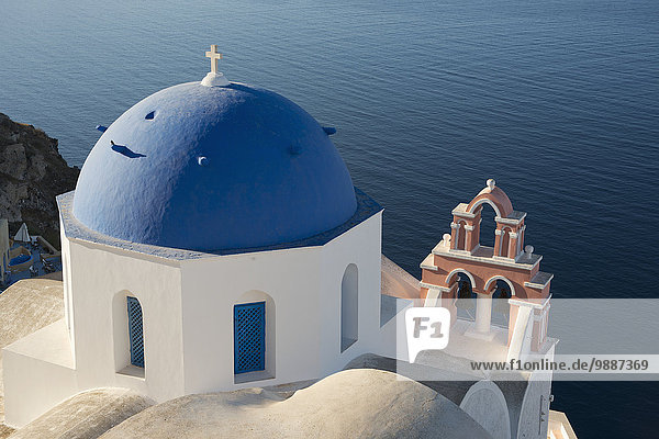 Ignoranz, Kirche, blau, pink, Santorin, Gewölbe, Glocke, Kykladen, Griechenland, Griechische Inseln, Oia, Ia