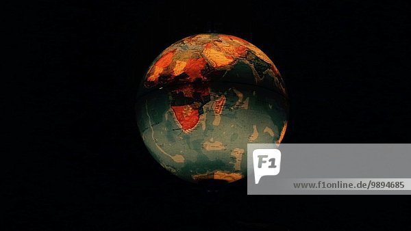 beleuchtet Silhouette schwarz Hintergrund herumwirbeln Globus