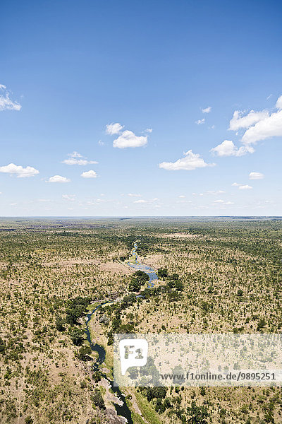 Simbabwe mit Blick nach Sambia  Luftaufnahme im Victoria Falls Nationalpark