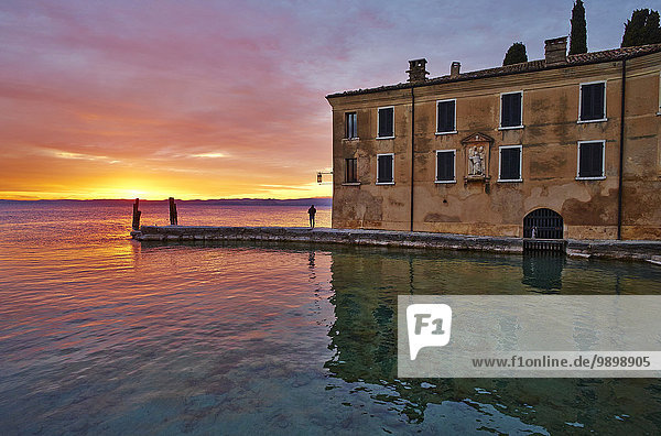 Italy  Punta san Vigilio  sunset over Lake Garda
