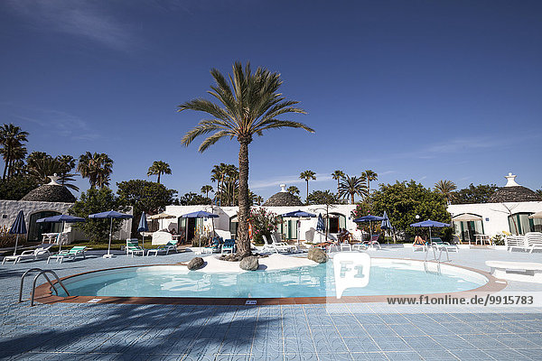 Poolbereich Bungalowanlage Parque Romantico  Maspalomas  Gran Canaria  Kanarische Inseln  Spanien  Europa
