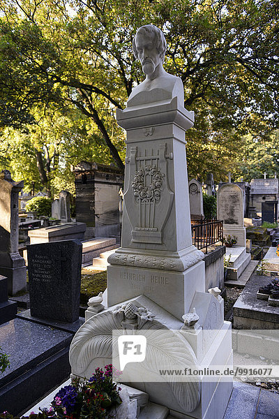 Grabmal von Heinrich Heine  Cimetière de Montmartre  Friedhof  Paris  Frankreich  Europa
