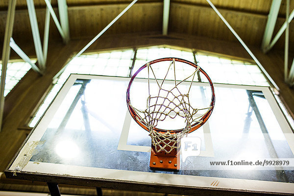 niedrig Basketball Ansicht Flachwinkelansicht einlochen Winkel
